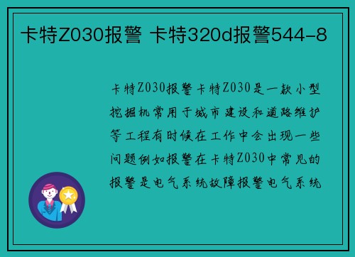 卡特Z030报警 卡特320d报警544-8